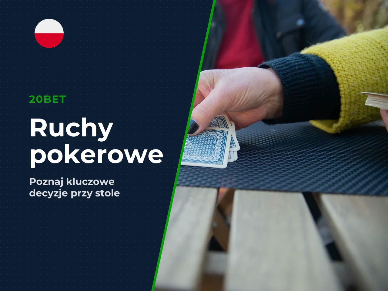 Działania gracza przy stole — Fold, Call, Raise, Check, All-in. Zanim przejdziesz do pełnej sekwencji rozdania, musisz wiedzieć, **co fizycznie możesz zrobić**, gdy przychodzi Twoja kolej. To absolutn