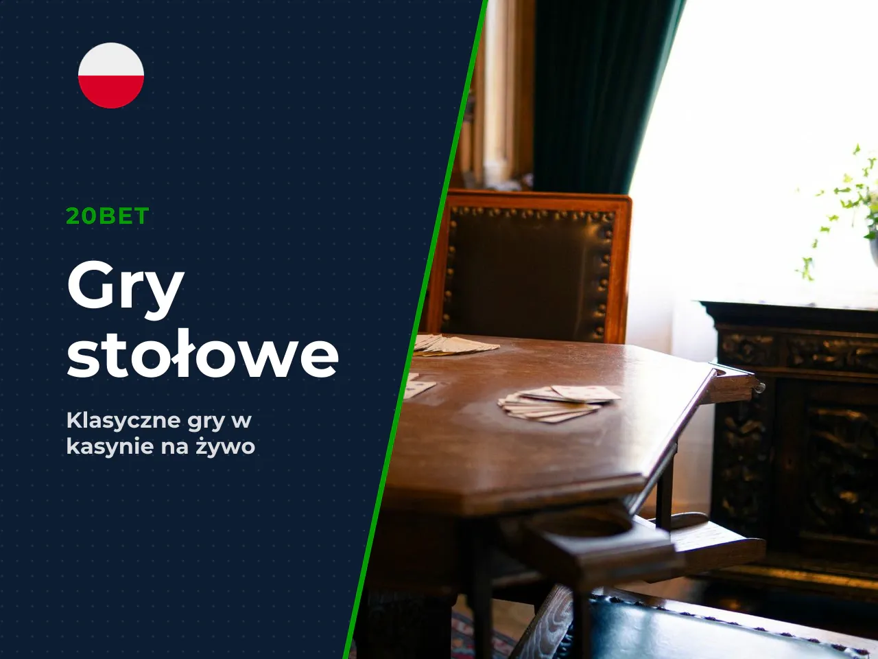 Gry stołowe i kasyno na żywo. Sekcja gier stołowych obejmuje klasyki: