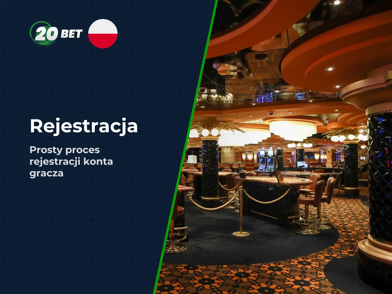 1. Wejście na aktualną domenę operatora z uwzględnieniem ewentualnych geoblokad. 2. Rejestracja konta — dane adresowe i autoryzacja poczty e-mailowej w celu potwierdzenia rezydencji prawnej. 3. Wybór 