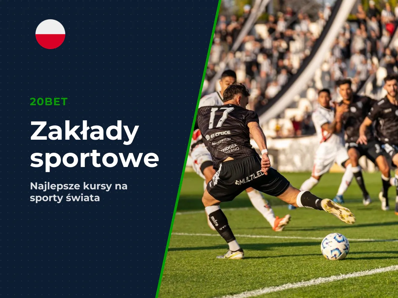 Zakłady sportowe i esport. Sekcja bukmacherska w 20Bet obejmuje ponad 40 dyscyplin sportowych. Piłka nożna dominuje z pokryciem lig od Premier League i La Liga po polską trzecią ligę. Na pojedynczy me